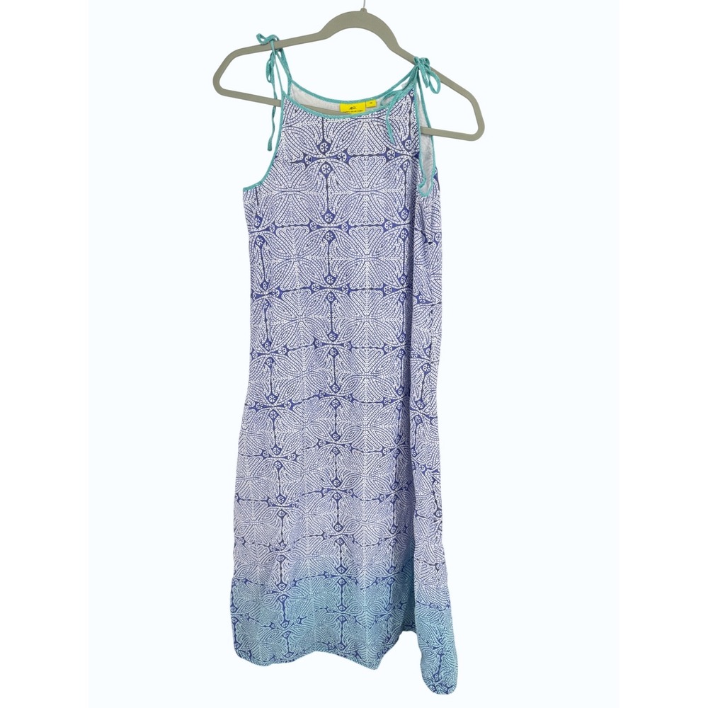 Roberta Roller Rabbit Maxi Dress XS Blue White Sleeveless Cotton Boho Resort‎